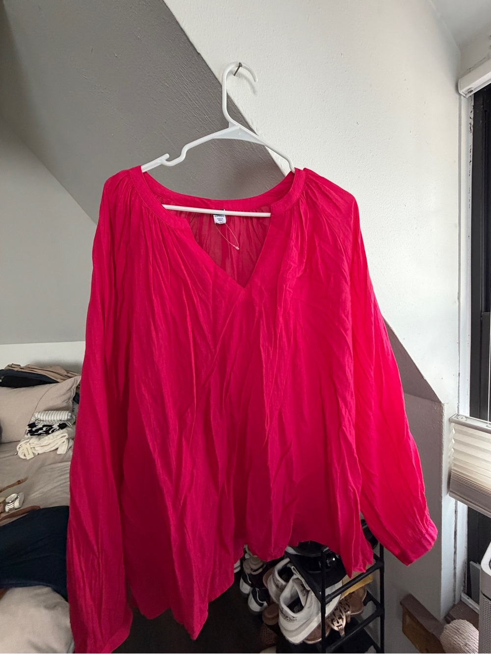 Old Navy Vibrant Hot Pink V-Neck Tunic